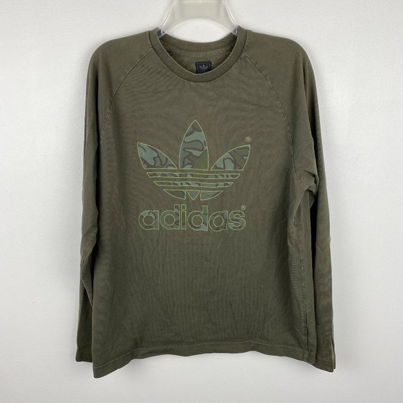 adidas Other - Adidas Originals Green Camo Logo Long Sleeve Tee L